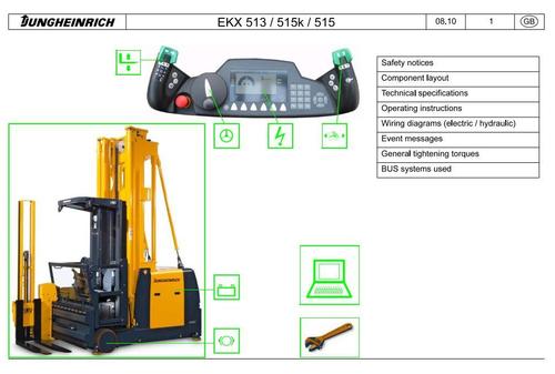 Product picture Jungheinrich Order Picker EKS 513, EKS 515(K), EKX 513, EKX 515(K) Workshop Service Manual
