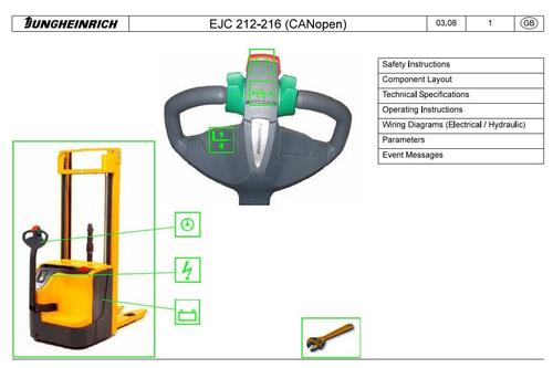 Product picture Jungheinrich Electric Stacker EJC 212, EJC 214, EJC 216, EJC 220 (05.08-10.11) Workshop Service Manual