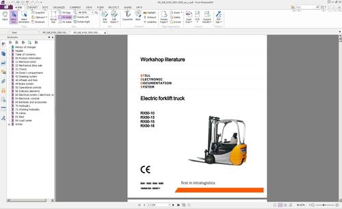 Product picture Still Electric Forklift Truck RX50-10, RX50-13, RX50-15, RX50-16: 5051, 5053, 5054, 5055 Workshop Service Manual