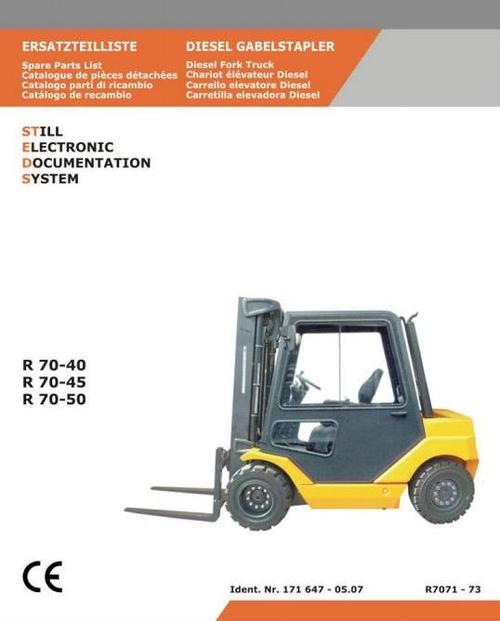 Product picture Still Diesel Fork Truck R70-40D, R70-45D, R70-50D: R7071, R7072, R7073 Parts Manual