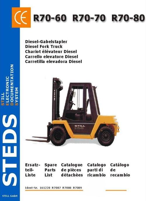 Product picture Still Diesel Fork Truck R70-60, R70-70, R70-80: DFG R7087, DFG R7088, DFG R7089 Parts Manual