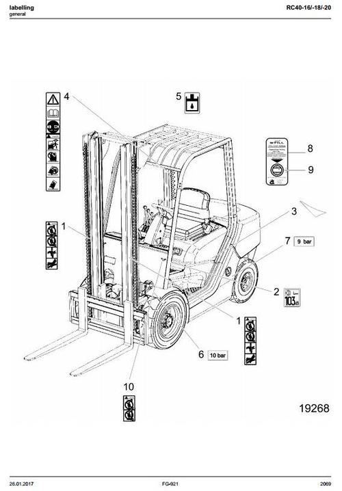Product picture Still Diesel Forklift Truck  RC40-16, RC40-18, RC40-20: 4012, 4013, 4021 Parts Manual