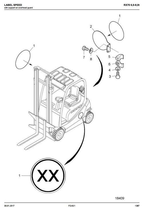 Product picture Still Diesel Forklift Truck RX70-60, RX70-70, RX70-80: 7341, 7342, 7343, 7344 Parts Manual