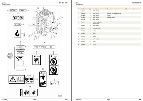 Product picture Still Electric Fork Truck R60-22i, R60-25i, R60-30i: 6036, 6037, 6038, 6039 Spare Parts List