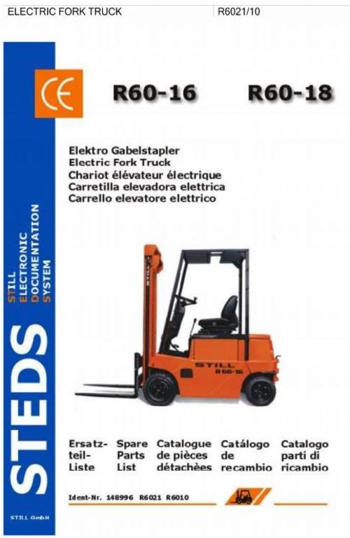Product picture Still Electric Forklift Truck R60-16, R60-18: 6010, 6021 Spare Parts List