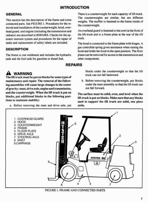 Product picture Hyster D004 Series: S3.50XL (S70XL), S4.00XL (S80XL), S4.50XL (S100XL), S5.00XL (S110XL), S5.50XLS (S120XLS), S5.50XL (S120XL) Workshop Service Manual