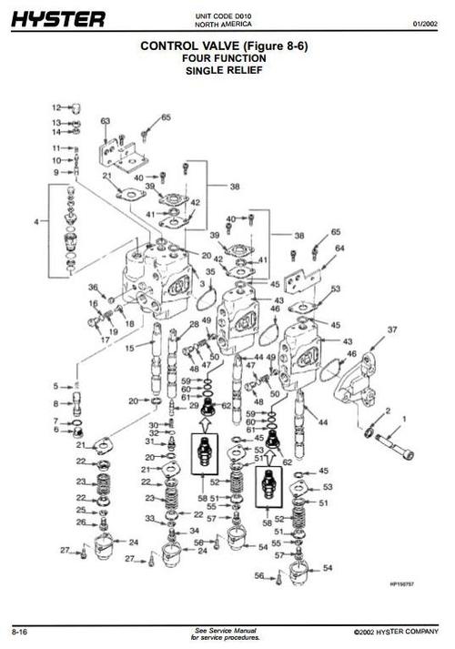 Product picture Hyster IC Engined Forklift Truck D010 Series: S25XM, S30XM, S35XM, S40XMS Spare Parts List
