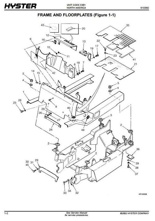 Product picture Hyster Diesel/LPG Forklift Truck E001 Series: H1.50XM (H30XM), H1.75XM (H35XM), H2.00XMS (H40XMS), H25XM Spare Parts List