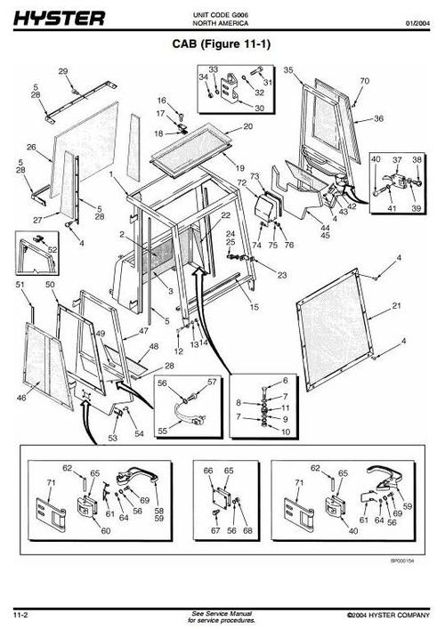 Product picture Hyster Diesel/LPG Forklift Truck G006 Series: H6.00XL (H135XL; H135XL2), H7.00XL (H155XL; H155XL2) Spare Parts List