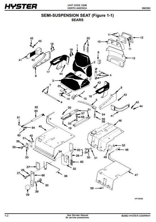 Product picture Hyster Forklift Truck C098 Series: E3.50XL (E70XL3), E4.00XL (E80XL3), E5.00XL (E100XL3), E5.00XL (E100XL3S), E5.50XL (E120XL3) Spare Parts List
