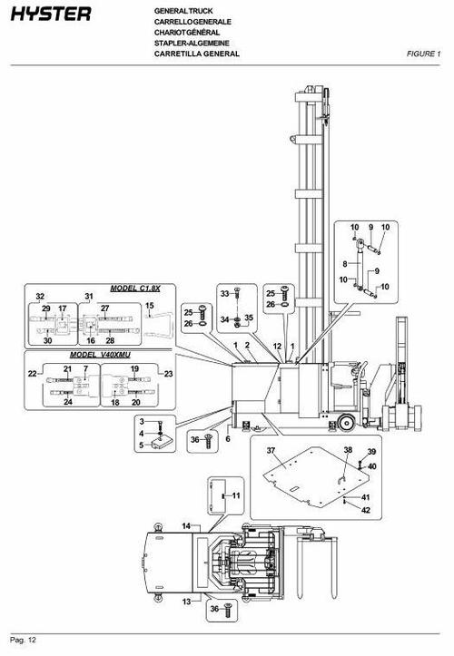 Product picture Hyster Man-Up Turret Trucks A465 Series: C1.8X (V40XMU) Spare Parts List