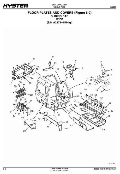 Product picture Hyster Diesel Container Handler A227 Series: HR45-25, HR45-31, HR45-36L, HR45-40LS, HR45-40S Spare Parts List