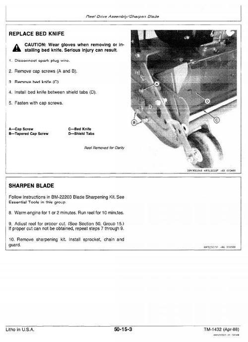 Product picture John Deere Reel Mower 20SR7 Workshop Service Manual (tm1432)