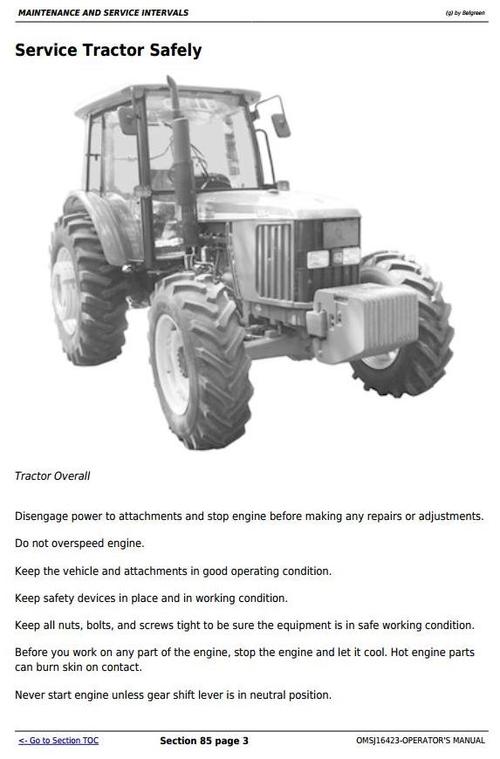 Product picture Deere 904, 1054, 1204 and 1354 China Tractors Operators Manual (OMSJ16423)