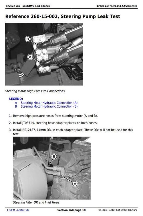 Product picture Deer 9300T and 9400T Tracks Tractors Diagnosis and Tests Service Manual (tm1784)