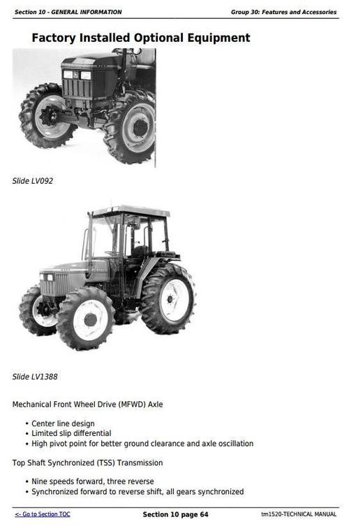 Product picture Deere Tractors 5200, 5300, 5400 and 5500 All Inclusive Diagnostic, Repair Technical Manual (tm1520)