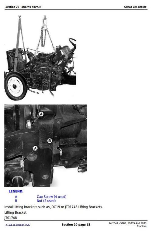 Product picture Deere Tractors 5103, 5103S And 5203 Service All Inclusive Technical Manual (TM2041)