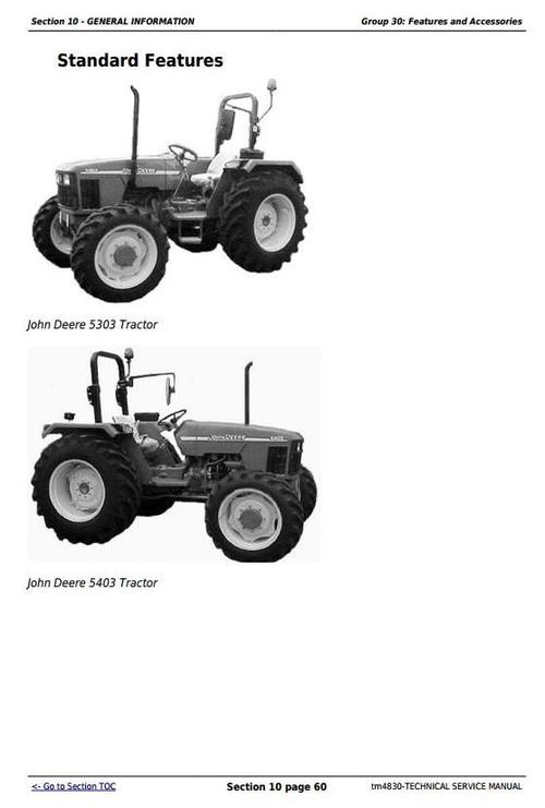 Product picture Deer Tractors 5303 and 5403 (India) Service Repair Technical Manual (tm4830)