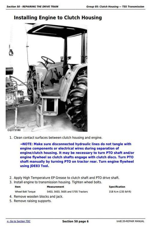 Product picture Deer Tractors 5403, 5600, 5603, 5605, 5700 and 5705 (South America) Repair Service Manual (tm8139)