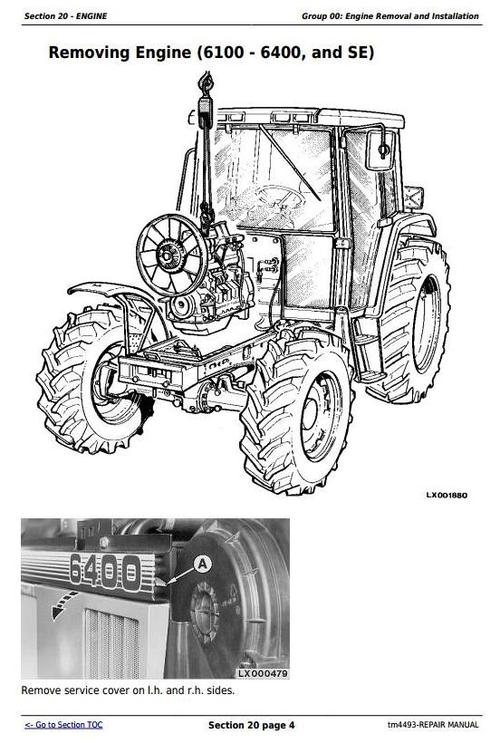 Product picture Deer Tractors 6100, 6200, 6300, 6400, 6506, 6600, SE6100, SE6200, SE6300 Service Repair Manual (TM4493)