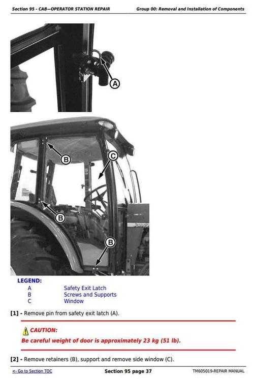 Product picture Deer Tractors 6100D, 6110D, 6115D, 6125D, 6130D & 6140D Service Repair Technical Manual (TM605019)