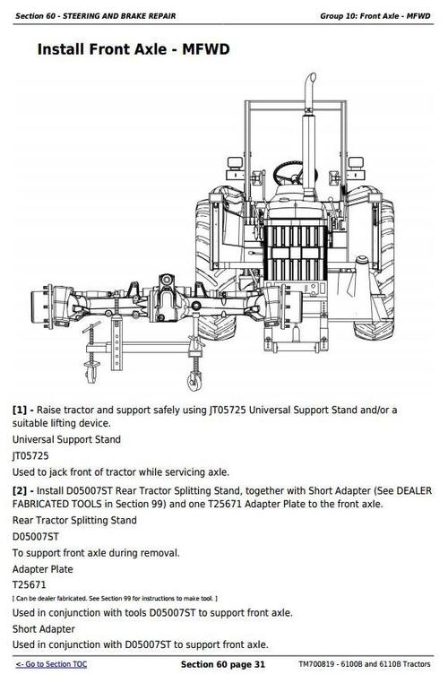Product picture Deer Tractors 6100B and 6110B (China) Service Repair Technical Manual (TM700819)