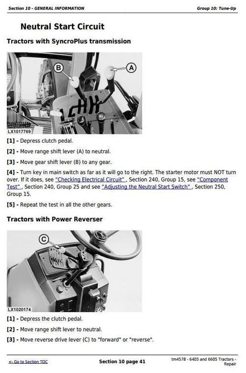 Product picture Deer Tractors 6405 and 6605 (North American) Service Repair Technical Manual (TM4578)