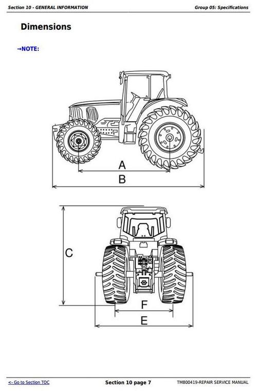 Product picture Deer Tractors 6415, 6615 Classic, 6110E, 6125E (South America) Service Repair Technical Manual (TM800419)