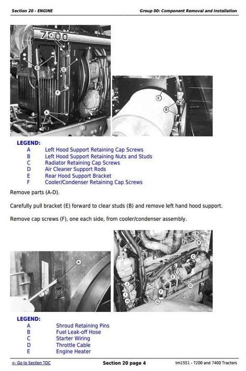Product picture Deer 7200 and 7400 2WD or MFWD Tractors Service Repair Manual (tm1551)