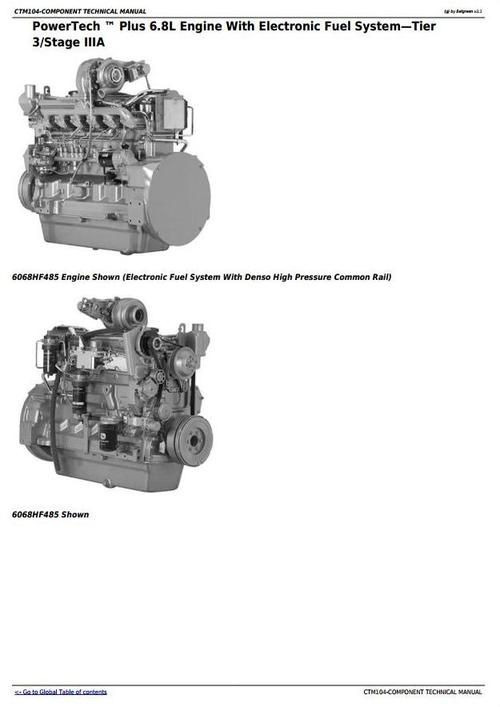 Product picture Deer PowerTech 4.5L & 6.8L Diesel Engines (Base Engine) Component Technical Manual (CTM104)