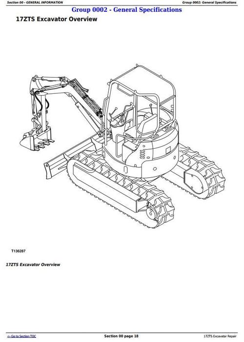 Product picture Deer 17ZTS Compact Excavator Service Repair Technical Manual (TM1897)