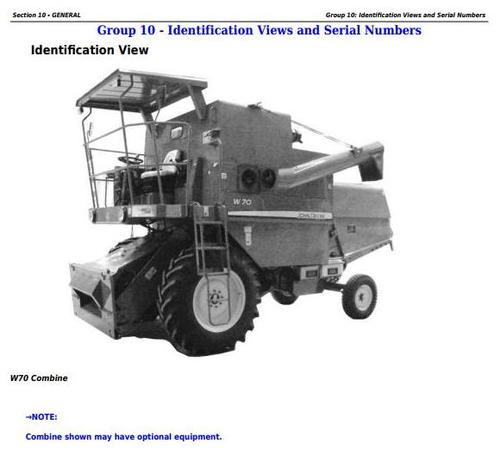 Product picture Deer W70 Combine Diagnostic and Repair Technical Manual (TM116819)