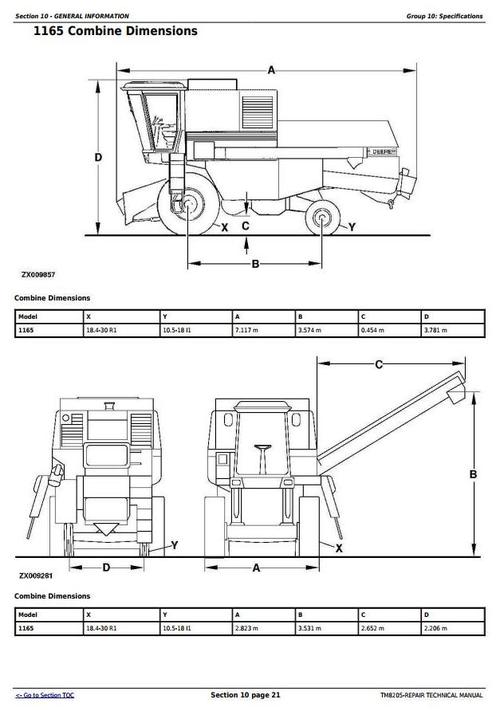 Product picture Deer 1165, 1175, 1175 Hydro Combines Service Repair Technical Manual (TM8205)