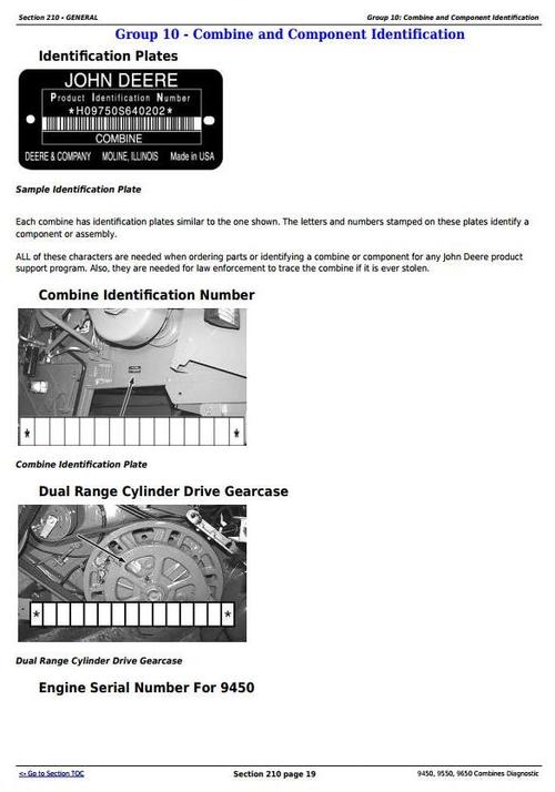 Product picture Deer 9450, 9550, 9650 Combines (S.N. 695101-) Diagnostic and Tests Service Manual (tm2002)