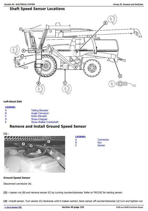 Product picture Deer 9560 and 9660 Combines (S.N 705201-) Service Repair Technical Manual (TM2161)