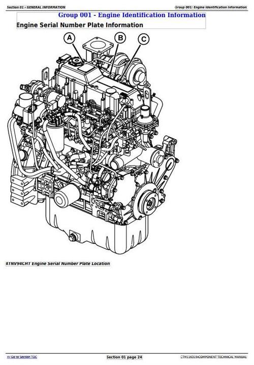 Product picture Yanmar 4TNV94CHT John / Deere Diesel Engine (Interim Tier 4/Stage IIIB) Technical Manual (CTM116319)