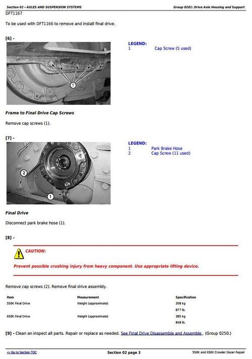 Product picture Deer 550K, 650K Crawler Dozer (S.N. from 275977) Service Repair Technical Manual (TM13357X19)